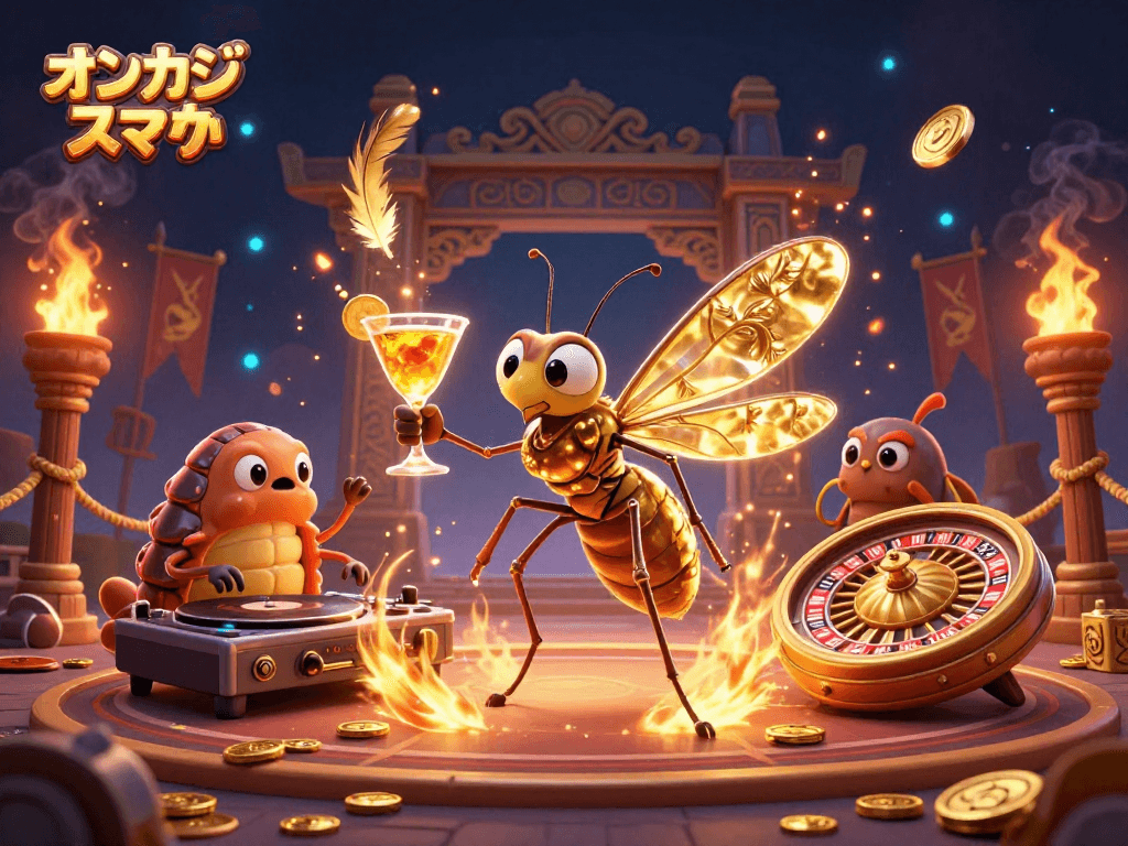 オンカジおすすめスマホで熱いカジノゲームをプレイするシーンの3Dイラスト