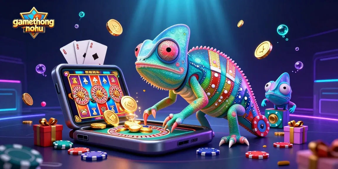 gamethuongnohu chameleon casino owner showcases vibrant slot game action with dynamic elements and winning coins