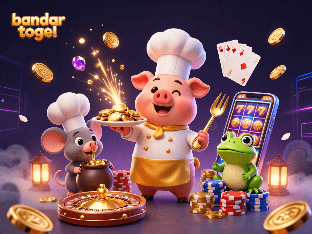 Experience thrilling bandar togel excitement with a gourmet serving of gold coins and dynamic casino elements.