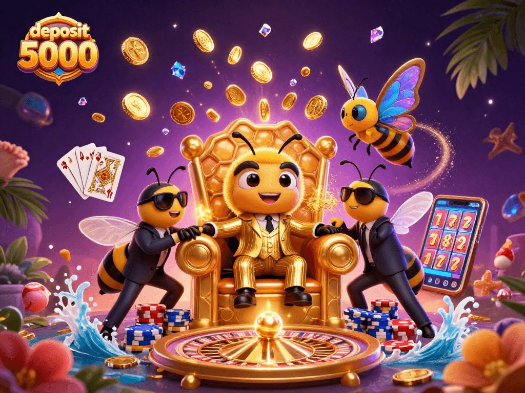 Engage with deposit 5000 through a vibrant 3D casino illustration showcasing characters and exciting gaming elements.