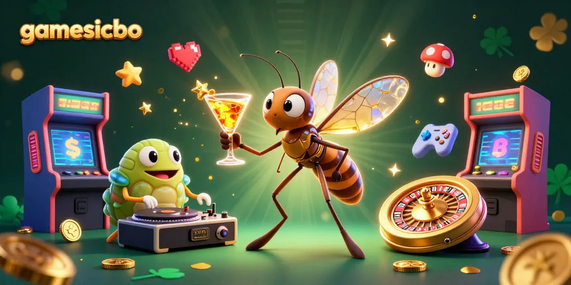 Experience the thrilling gamesicbo as a 3D mosquito mascot encounters unique casino elements in vibrant detail.