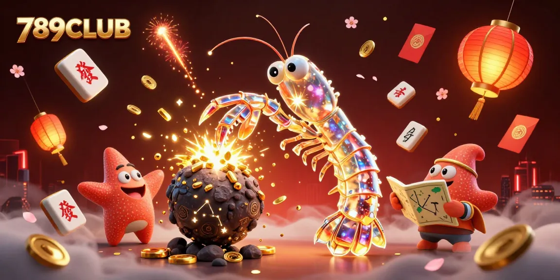 Join 789CLUB and watch as the galactic samurai mantis shrimp conquers a cosmic jackpot amidst shimmering treasures.