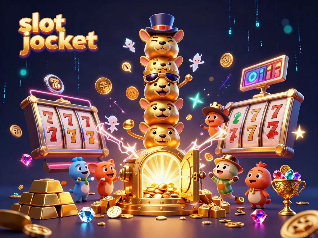 Exciting slot jackpot illustration featuring a golden totem pole with spirit wisps, jackpot counters, and treasure.