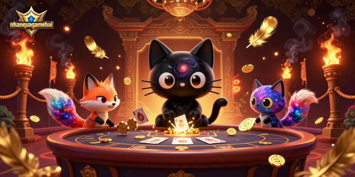 Engage in exciting Callbreak at nhanquagamebai with a cosmic casino vibe, winning chips and cards.
