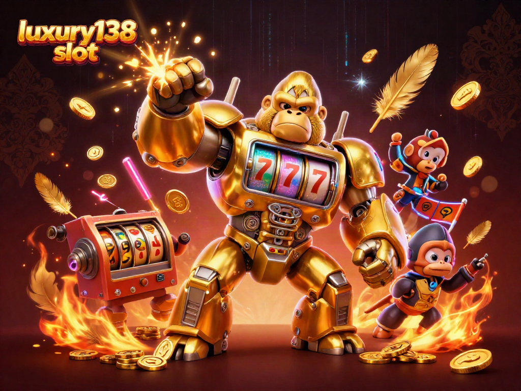 Putar slot luxury138 slot dengan mesin gorila emas dan koin berhamburan