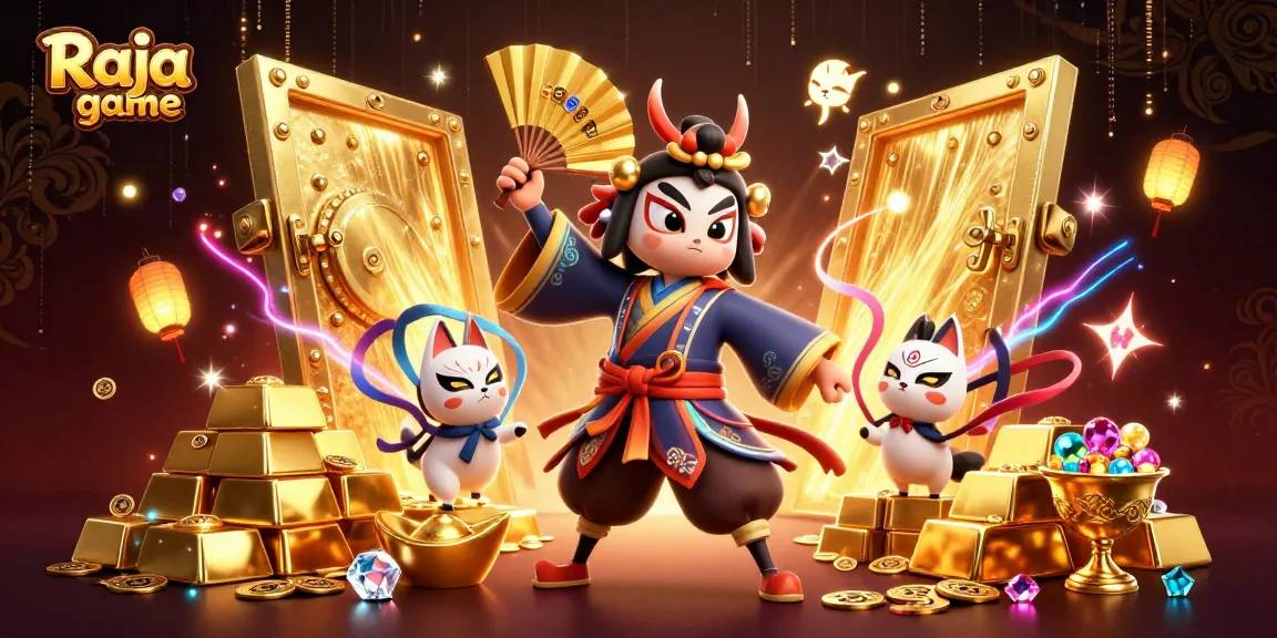 Play exciting games on Raja game with vibrant 3D characters immersed in dazzling jewels and gold.