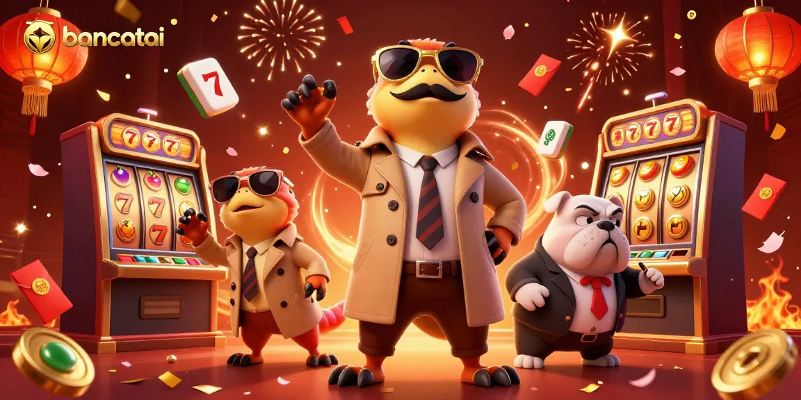 Enter the VIP area at bancatai with raptors in a trench coat amidst sparkling casino elements.