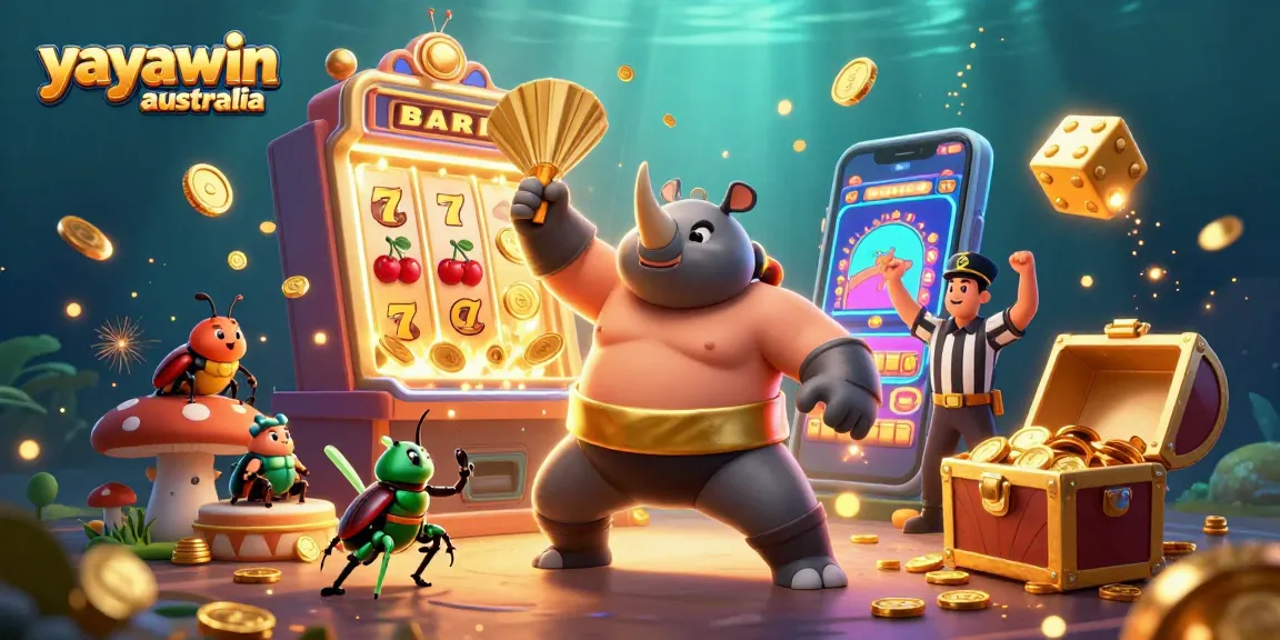 Experience the thrill of yayawin australia as the sumo champion beetle celebrates with a jackpot explosion.