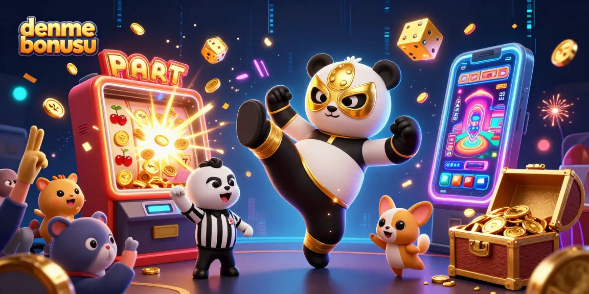Spin the deneme bonusu slots with excitement as our panda wrestler kicks off a winning streak!