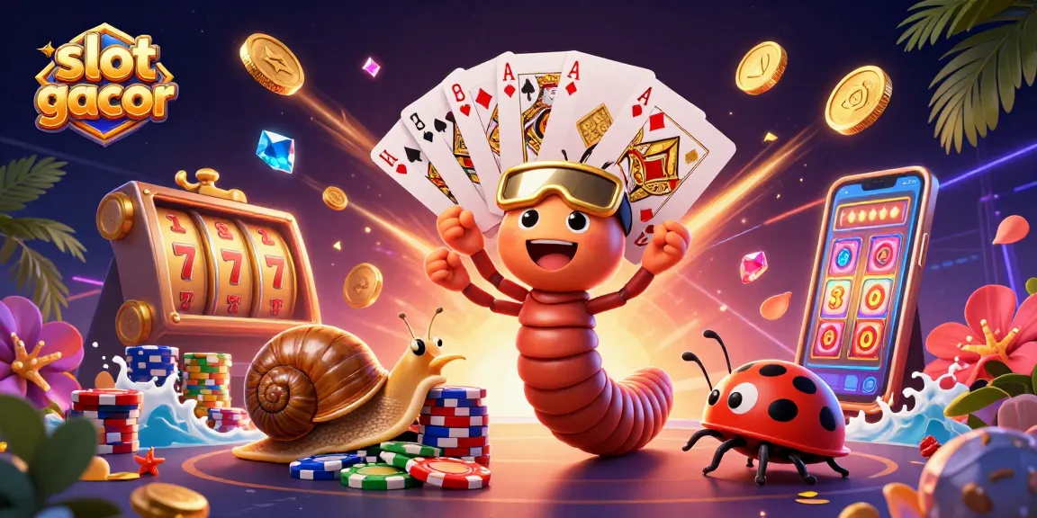 Mainkan slot gacor dengan dealer kartun dan tumpukan chip besar dalam ilustrasi 3D yang menakjubkan.