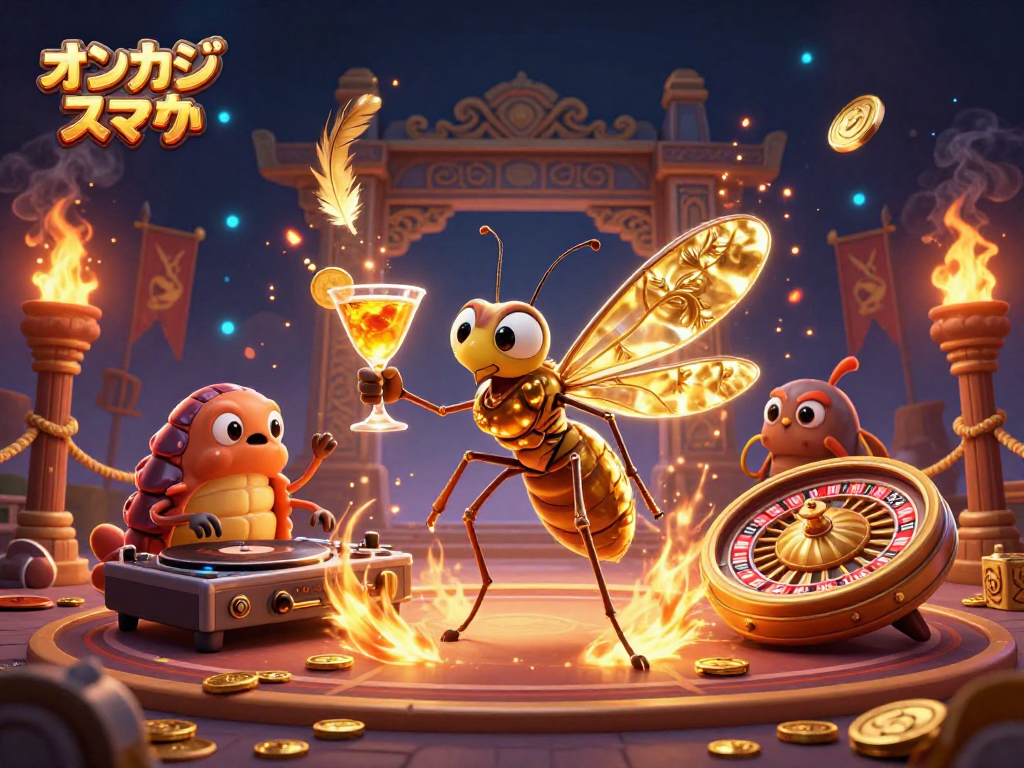 オンカジおすすめスマホで熱いカジノゲームをプレイするシーンの3Dイラスト