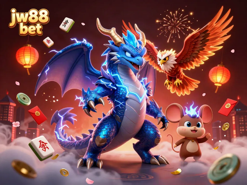 Engage with thrilling jw88 bet action in a vivid casino adventure illustration.