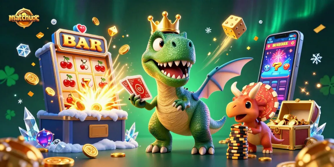 Experience thrilling casino action with matchuoc as a T-Rex shuffles cards and wins big!