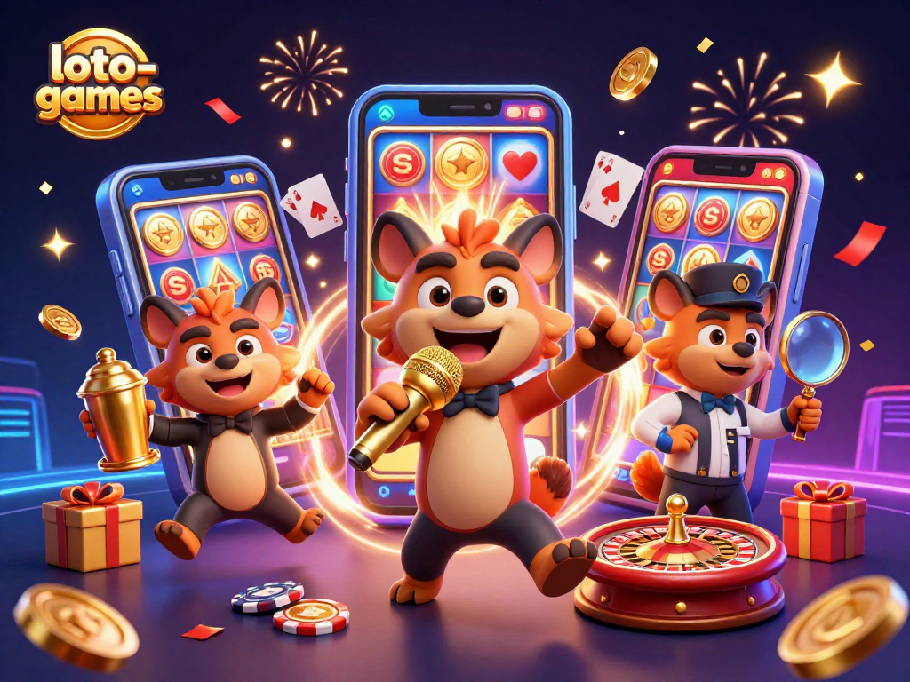 Engage with loto-games in an exciting hyena-themed casino club featuring live comedy and gaming elements.
