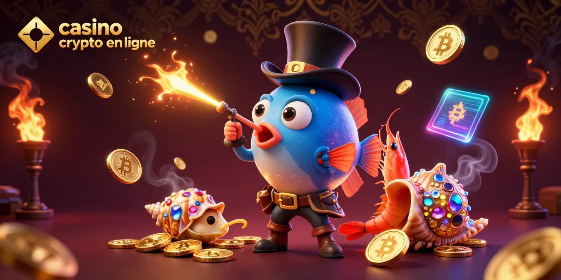 Jouez sur un casino crypto en ligne avec des personnages animés attirant des pièces d'or.