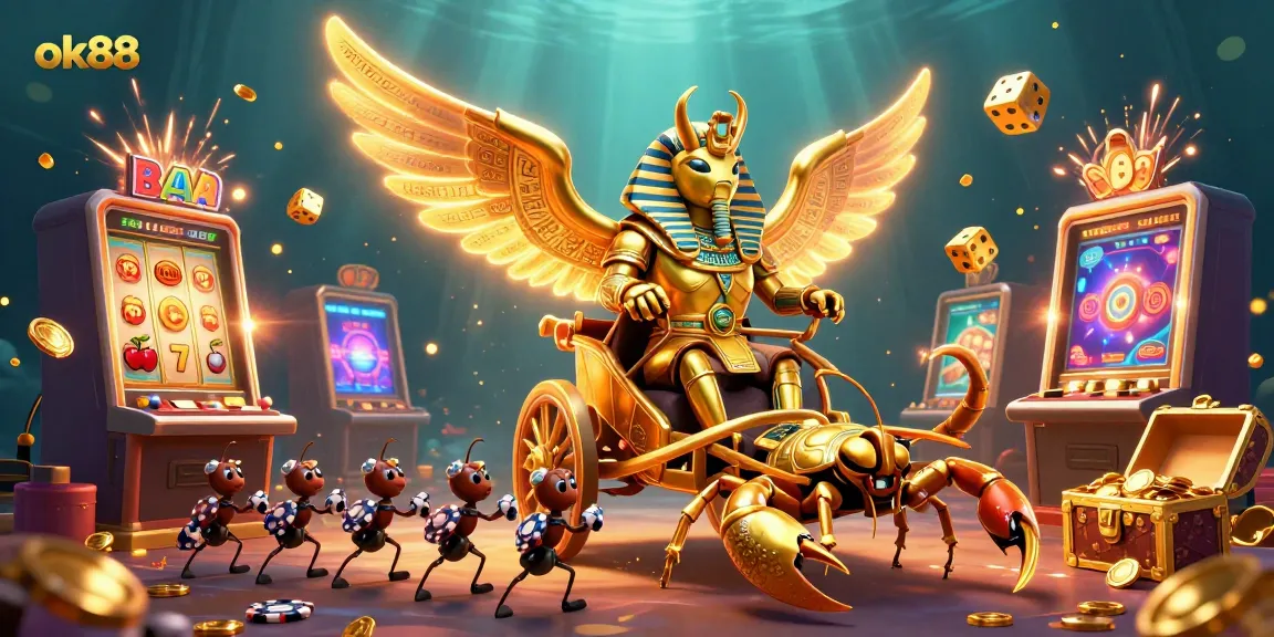 Engage with the exciting world of ok88 through colorful slot machines and vibrant casino elements.