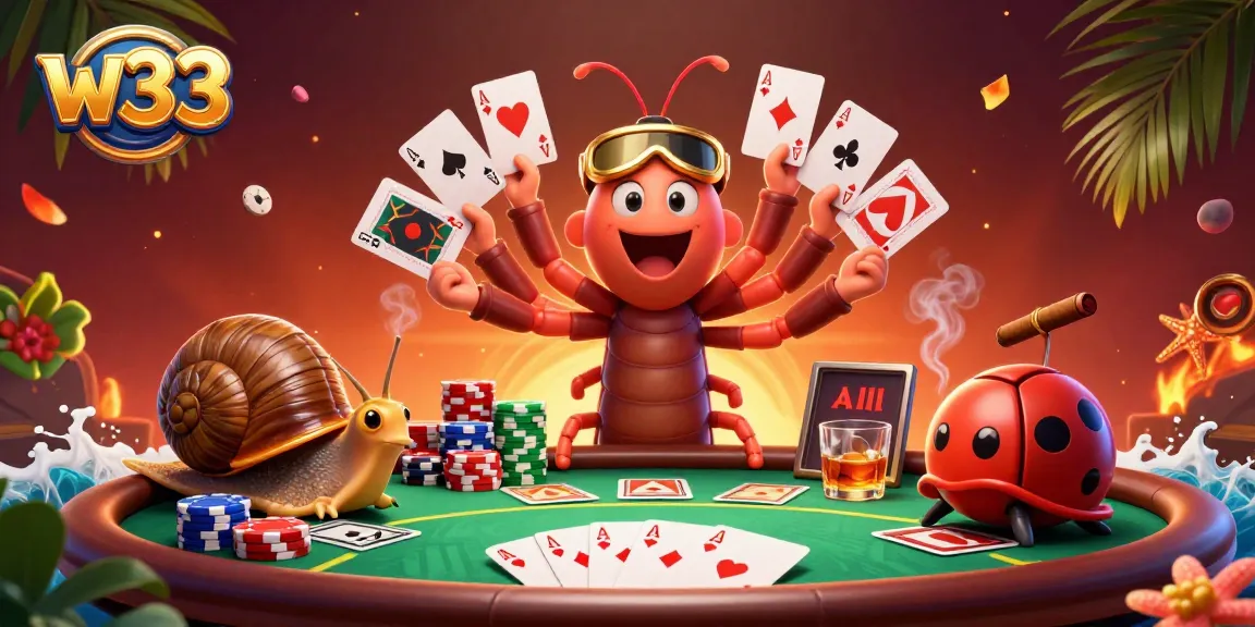 Experience thrilling w33 pokies gameplay with vibrant casino elements, immersive characters in action.