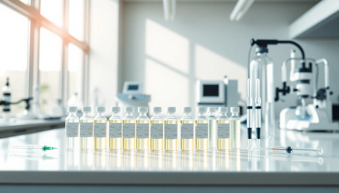 Showcasing glow stack peptide alongside advanced research equipment in a bright laboratory.