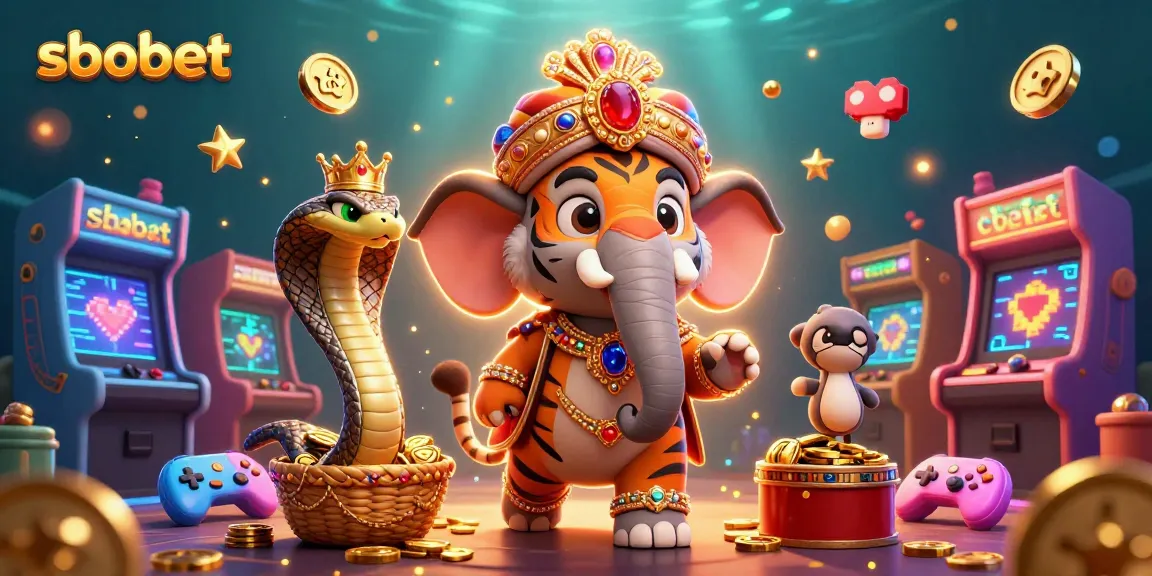 Experience sbobet's thrilling platform with vibrant games and dynamic characters in a colorful casino scene.