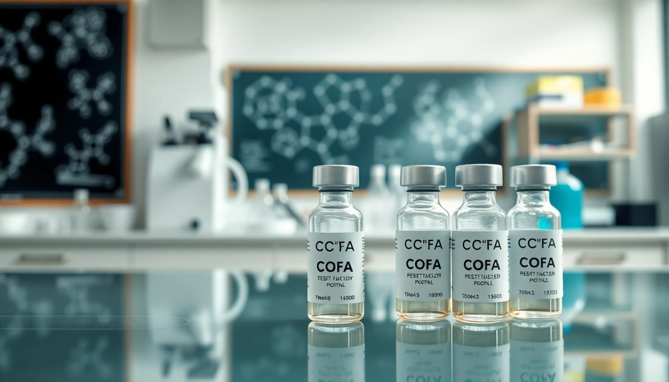 Showcase COA tested peptides in a professional lab, emphasizing quality and trust.