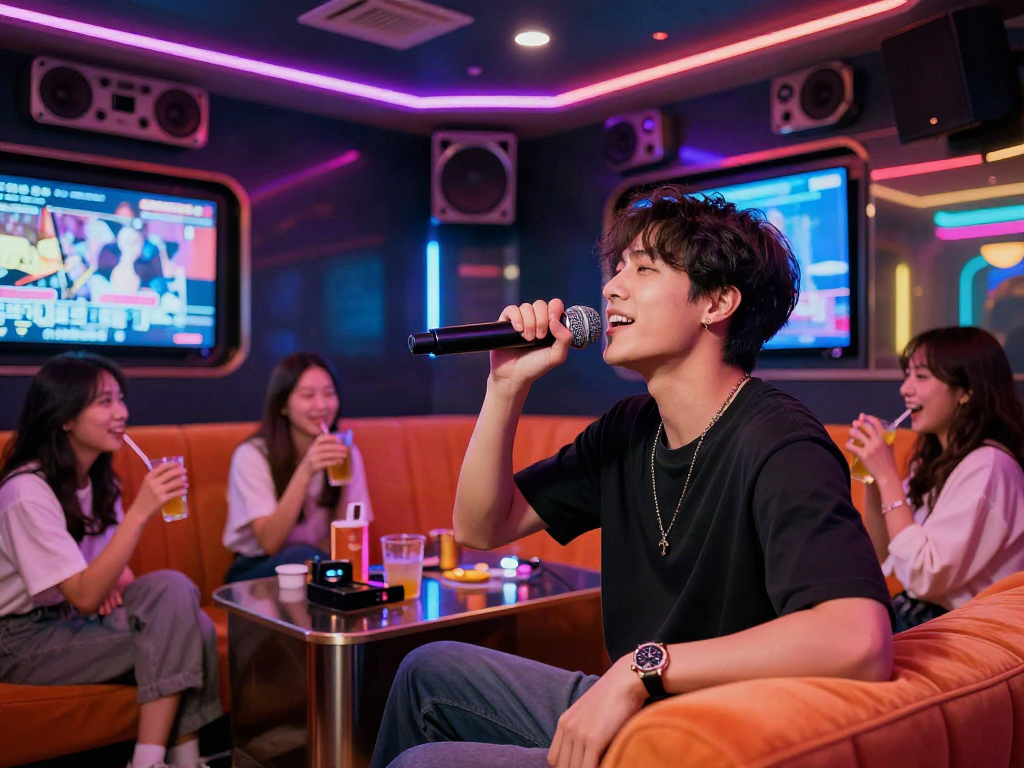 강남 달리는토끼 가라오케에서 즐거운 노래와 분위기를 만끽하는 친구들