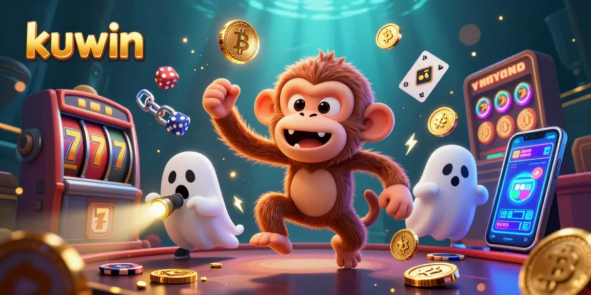 Kuwin players spin coins in a vibrant haunted casino scene bringing luck and excitement.