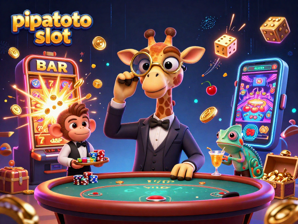 Engage with pipatoto slot action in a vibrant 3D casino scene brimming with excitement.