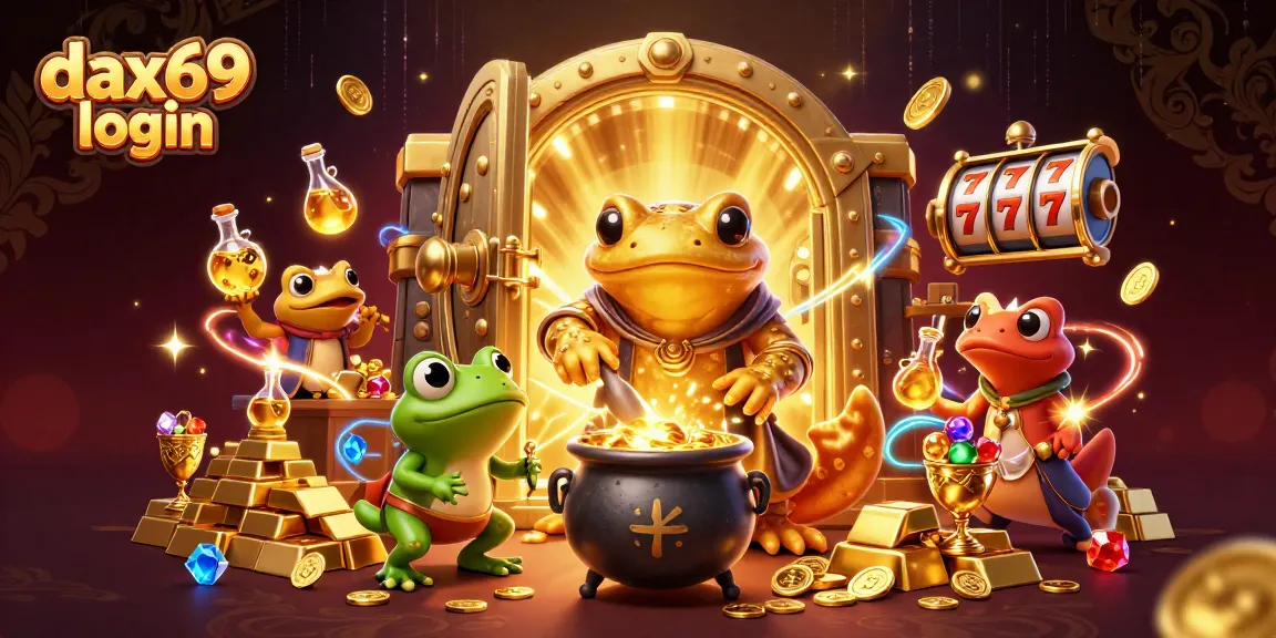 Gambarkan aksi memukau "dax69 login" dengan salamander raksasa dan koin emas yang berkilau.