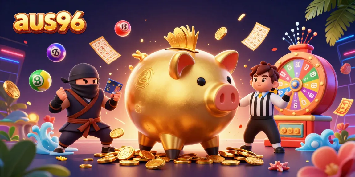 Engage with the vibrant scene at aus96, featuring characters in a dynamic casino setting.