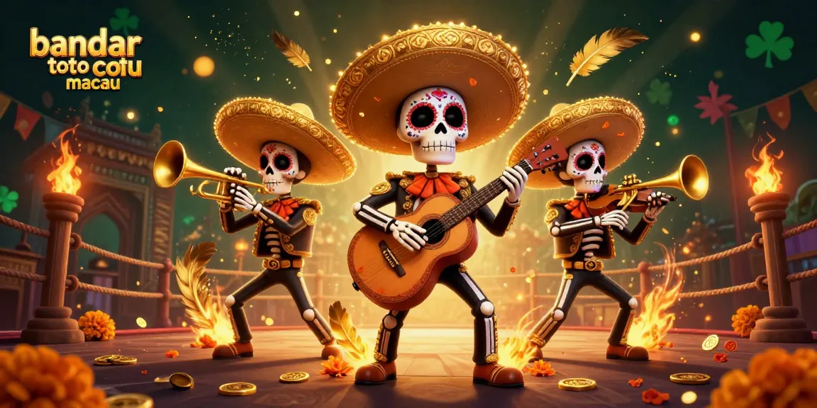 Engage thrilling gameplay at bandar toto macau with a colorful mariachi band in a vibrant casino scene.