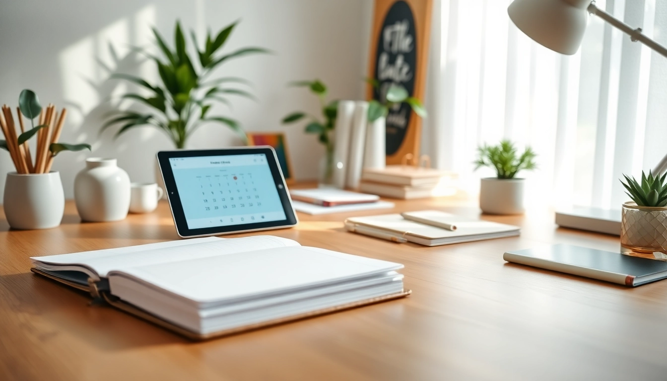 Achieve Effortless Daily Organization with a beautifully arranged workspace featuring a stylish planner.