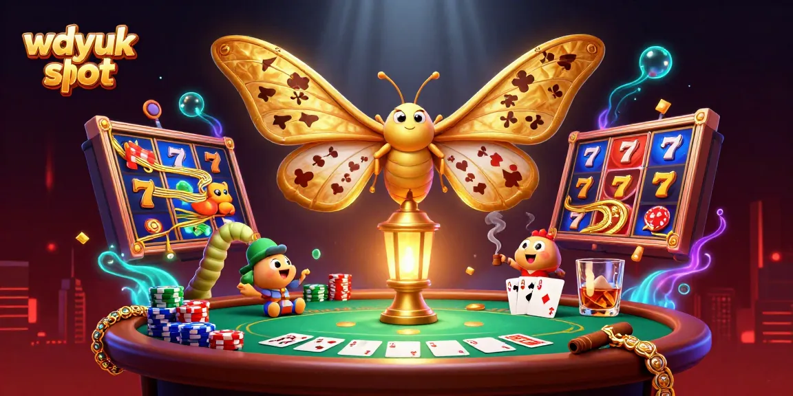 Spin and win with wdyuk slot in this vibrant casino-themed 3D illustration featuring golden elements.
