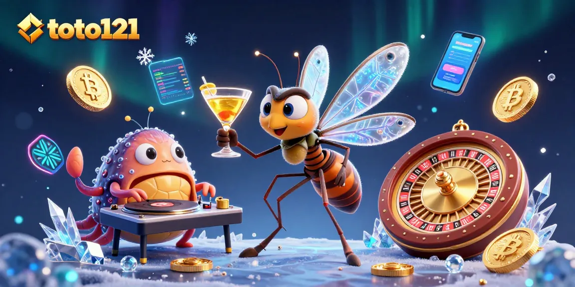 Experience thrilling casino fun with toto121's vibrant 3D illustration showcasing unique characters.