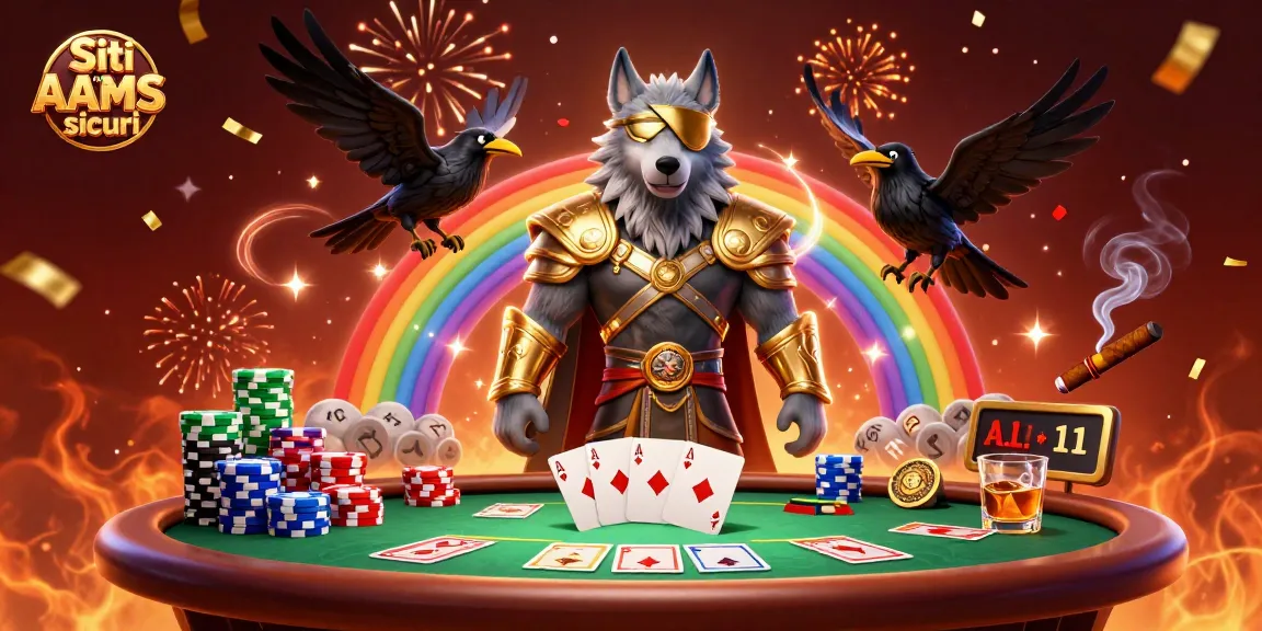 Giocatori ai Siti non AAMS sicuri si divertono attorno a un tavolo di poker con chips e carte.