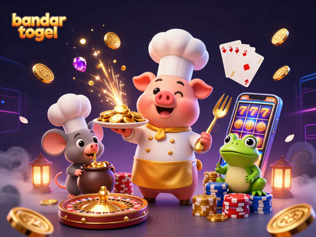 Experience thrilling bandar togel excitement with a gourmet serving of gold coins and dynamic casino elements.