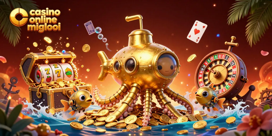 Scopri i migliori casino online migliori con un'immagine vivace di tesori e giochi.