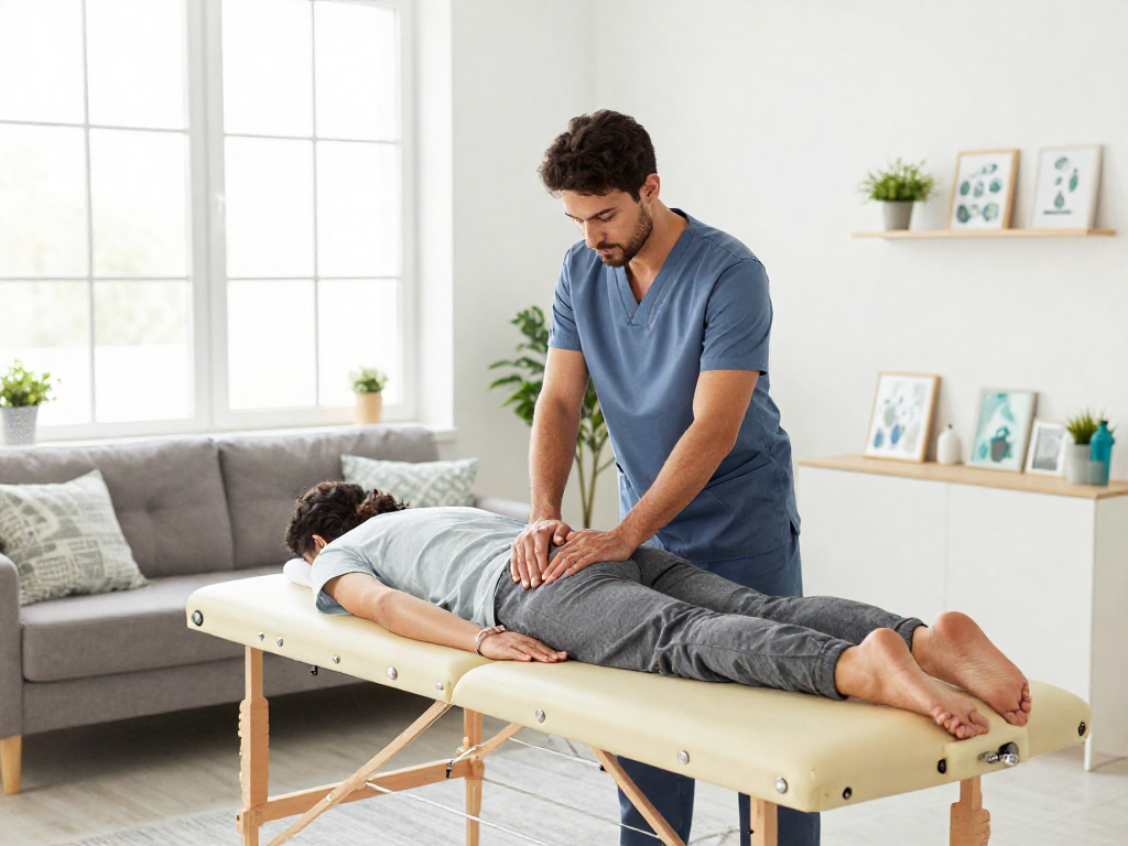 Sports massage at home providing personalized patient care in a trusted home healthcare environment.