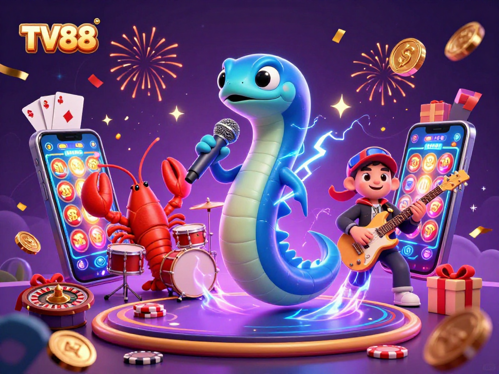 Experience the underwater casino vibe with TV88's vibrant electric eel DJ performance.