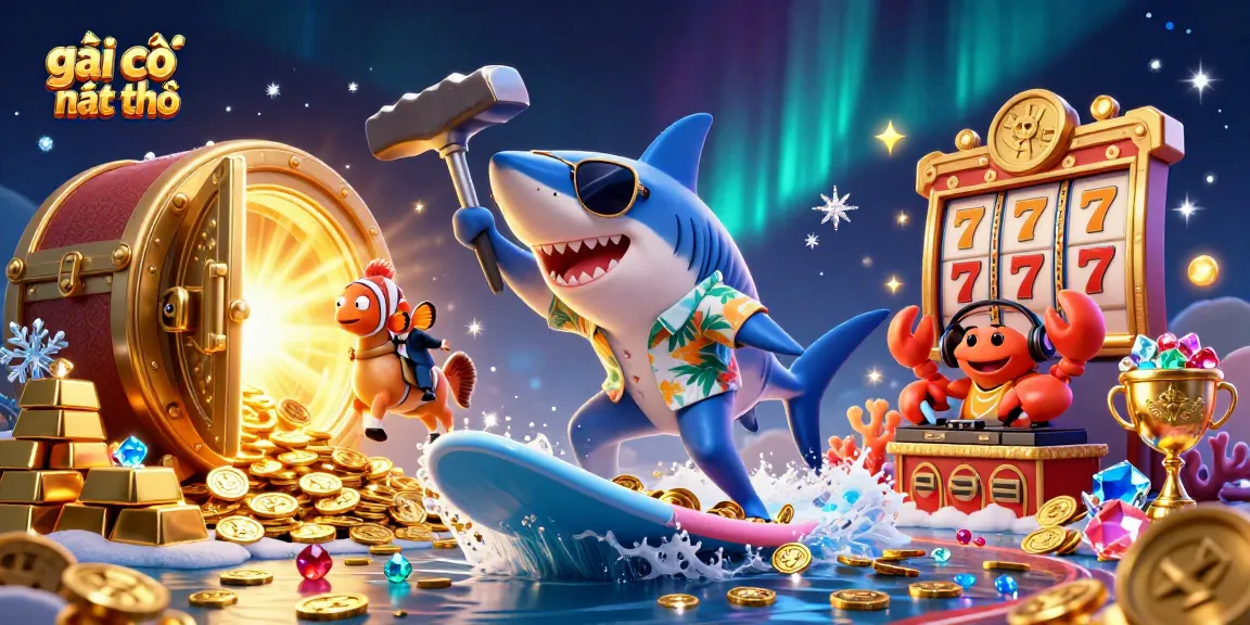Experience excitement with gái gọi cần thơ, showcasing slot reels and vibrant casino elements in a fun 3D scene.