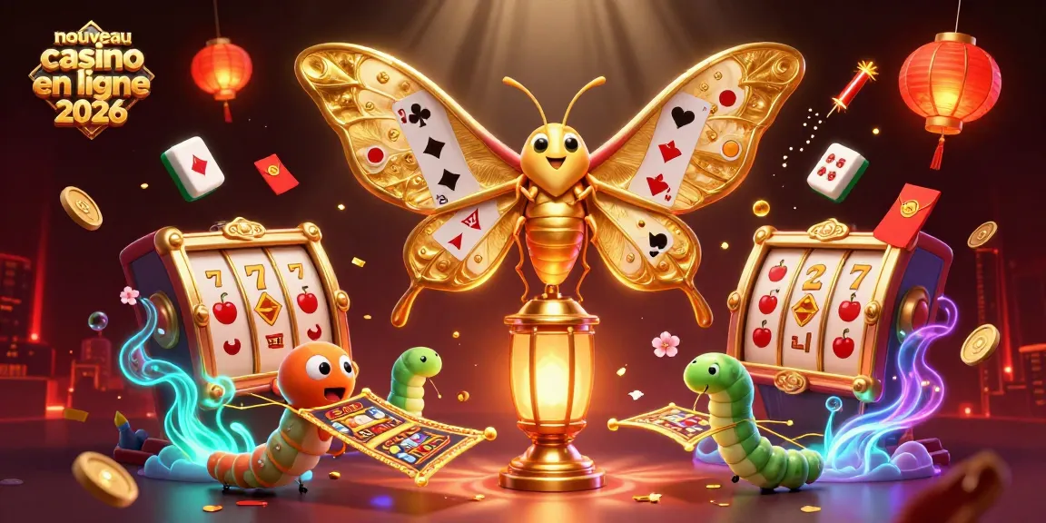 Découvrez l'illustration 3D d'un nouveau casino en ligne 2026 avec des éléments de jeu captivants.