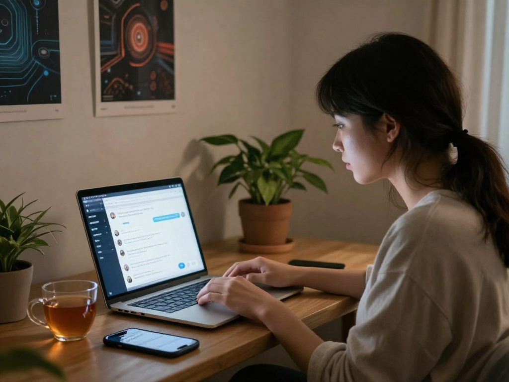 Engaging with nsfw ai girlfriend in a cozy, inviting home setup.