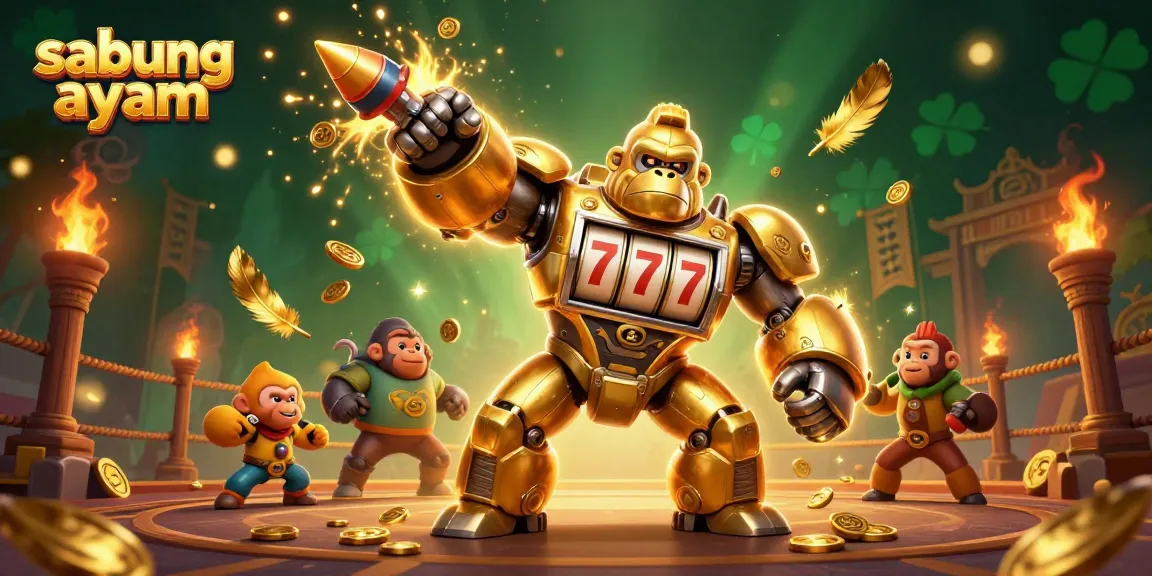 Watch sabung ayam battles unfold in a unique 3D illustration featuring exciting characters and dynamic elements.