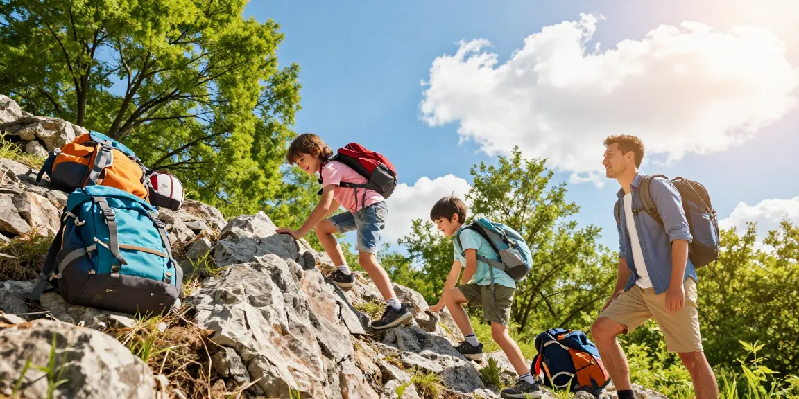 Family adventure scene showcasing mantra88 themes of outdoor exploration and bonding.