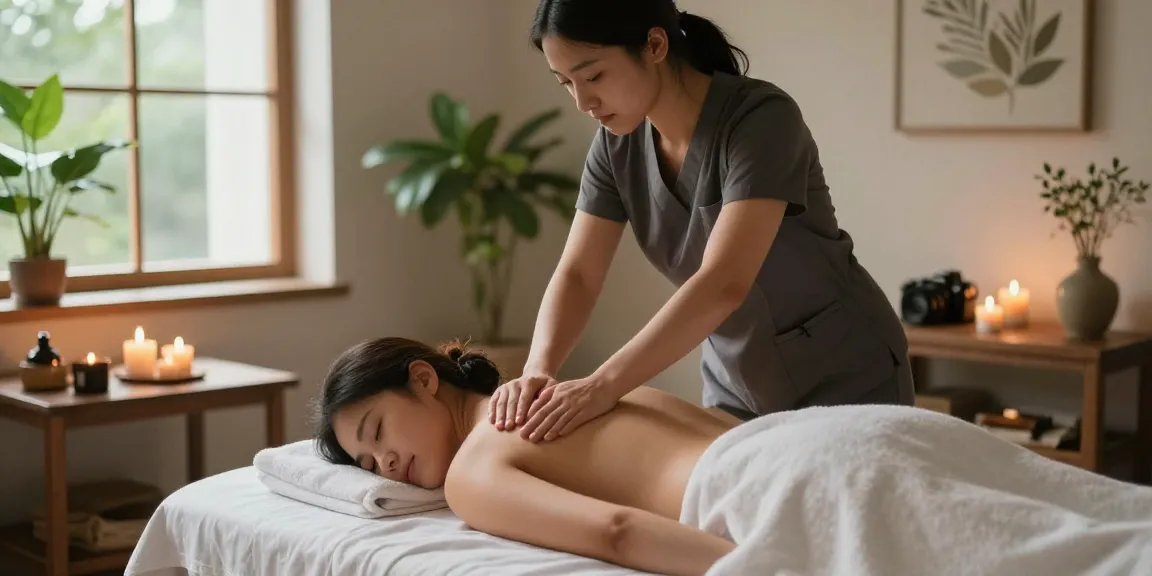 Expert massage therapist providing 남양주출장마사지 in a serene home environment