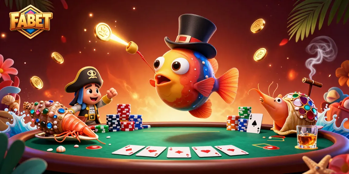Attracting golden rewards at FABET with cartoon characters and poker elements.