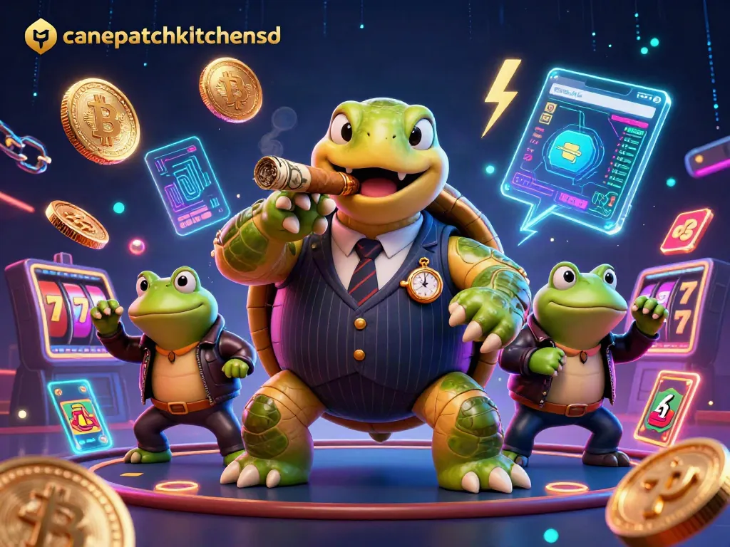 Engage with canepatchkitchensd's thrilling casino action featuring a snapping turtle mobster and lively characters.
