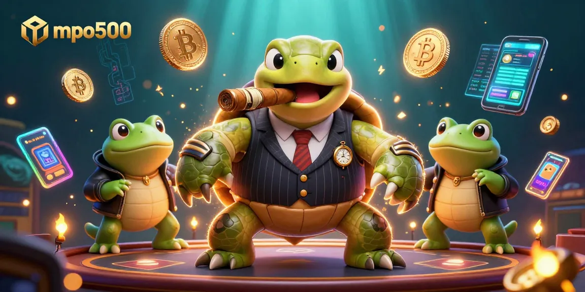 Engage in thrilling gaming experiences at mpo500 with vibrant characters amidst dazzling crypto elements.