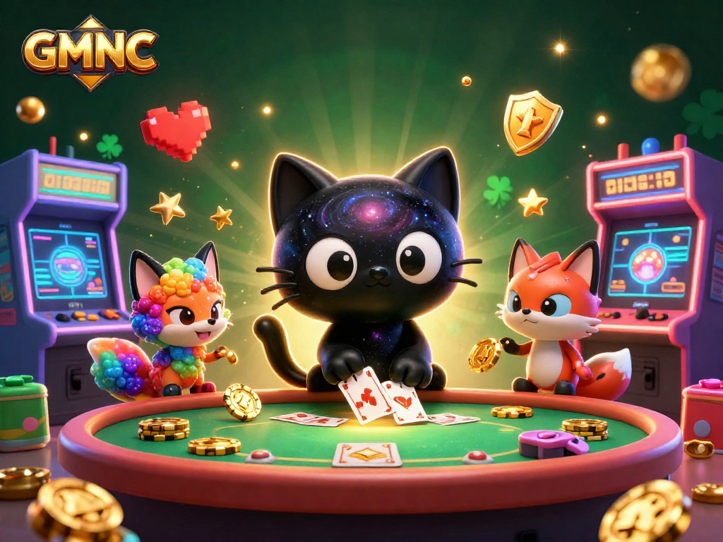 Spin the reels with GMNC in a vibrant cosmic casino with exciting game elements.