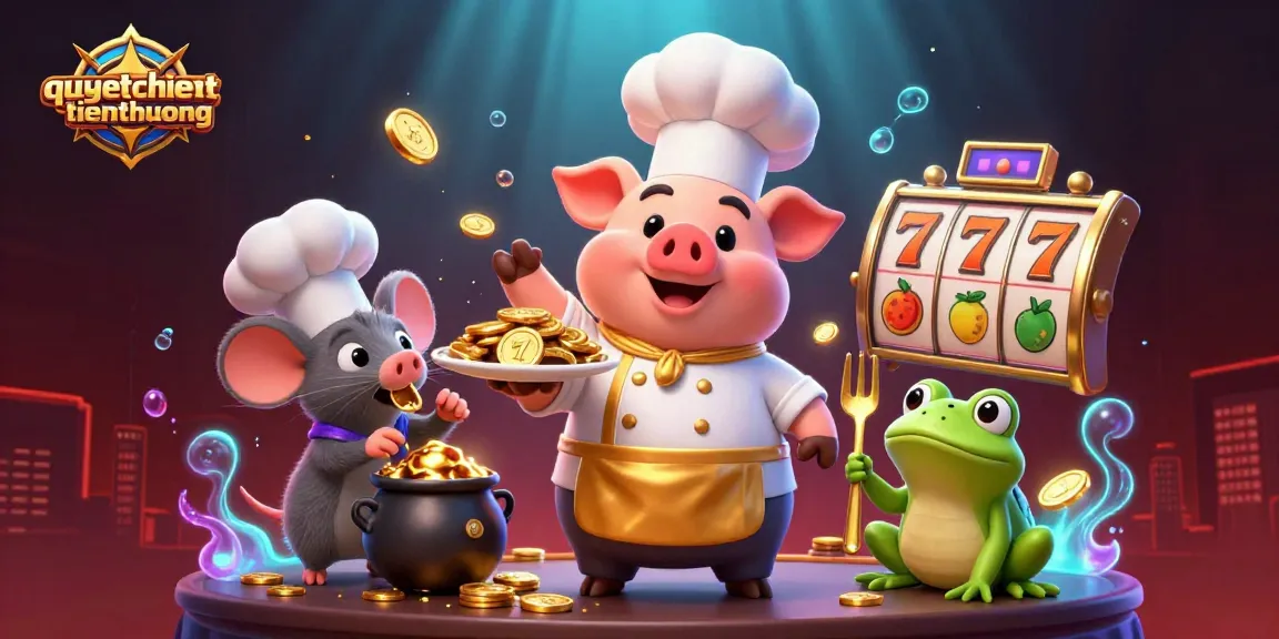 Engage in exciting adventures as quyetchientienthuong brings the thrill of slot games to life with gold coins and vibrant elements.