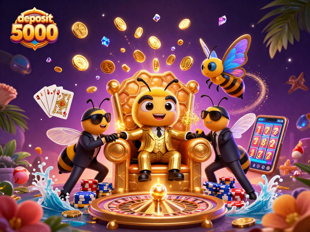 Engage with deposit 5000 through a vibrant 3D casino illustration showcasing characters and exciting gaming elements.